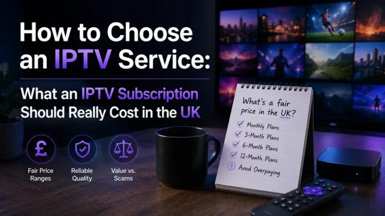 Four IPTV subscription plans priced out per month on paper